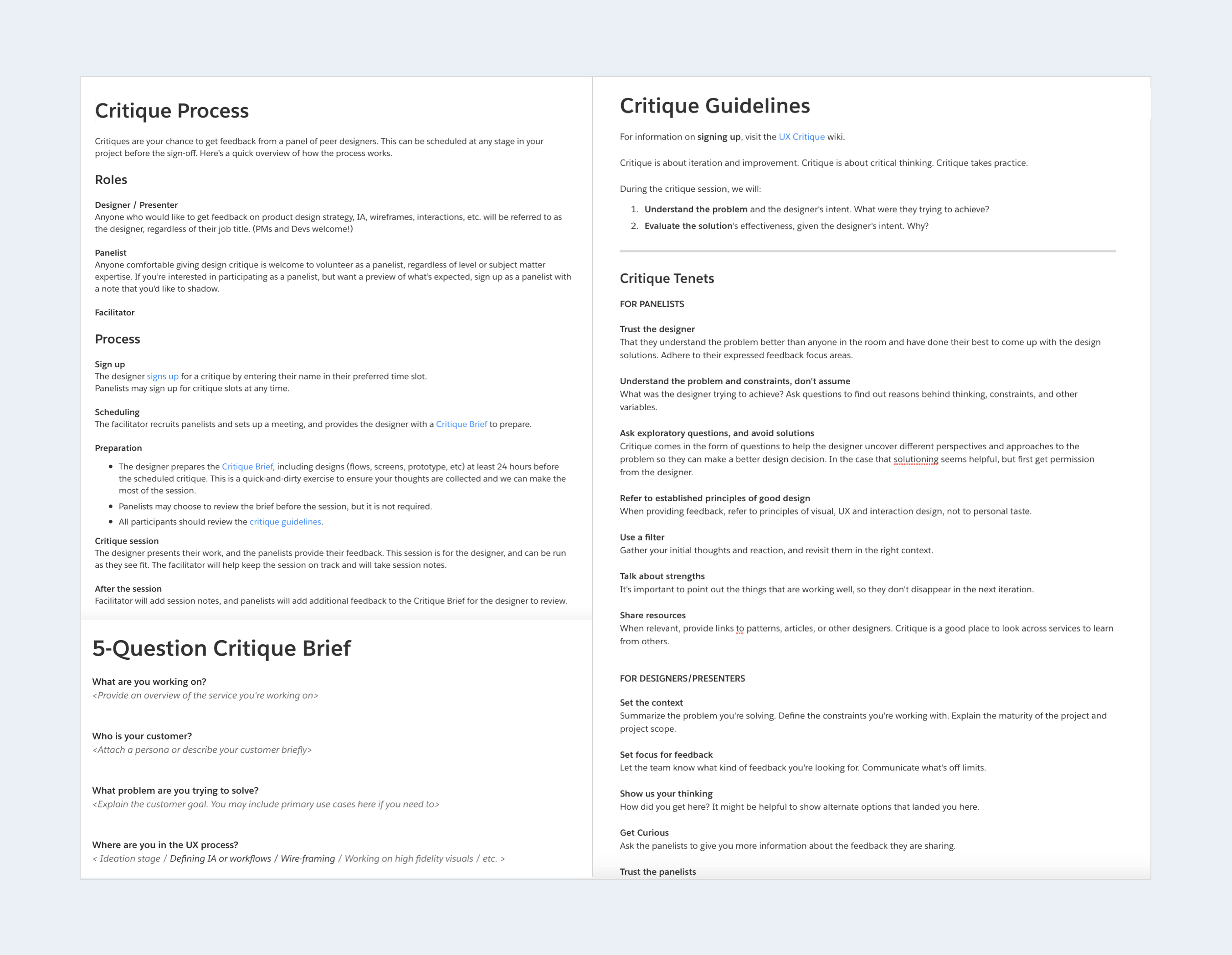 Design Critiques